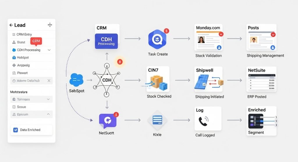 The Fruition CDHS data flow: every record routed, governed, and logged across your full tech stack.
